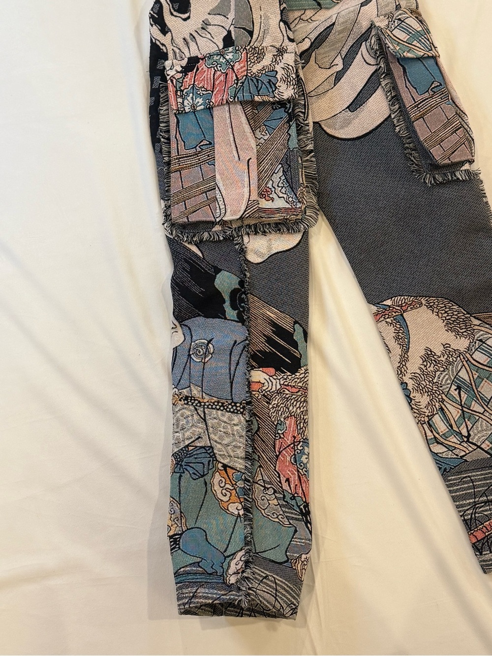 Ukiyo-e Samurai Tapestry Cargo Pants Sz 30 NWT Rebel Vengeance Y2K - Picture 12 of 16